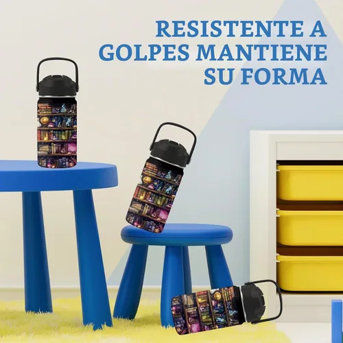 Vista 6 de Book Lovers Gifts- Botella de agua de 12 onzas con asa y popote, vaso de libro para amigos, regalos para mujeres, lectoras, bibliotecaria Estantería