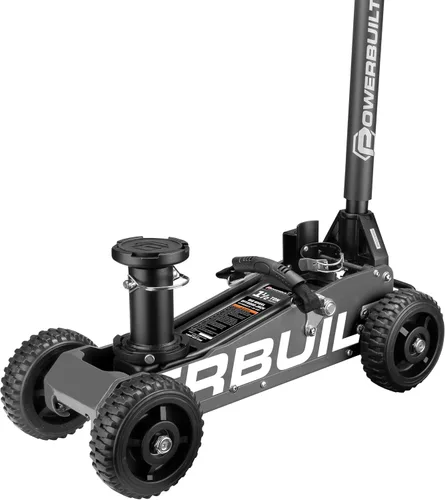 Vista 12 de Powerbuilt Gato de garaje de triple elevación de 3000 libras, vehículo resistente, camión, automóvil, motocicleta, elevación de transmisión