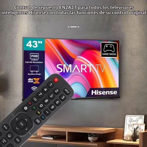 Vista 8 de Control remoto de repuesto para todos los televisores inteligentes Hisense 4K LED HD UHD (EN2A27), apto para Hisense Android Smart TV EN2A27