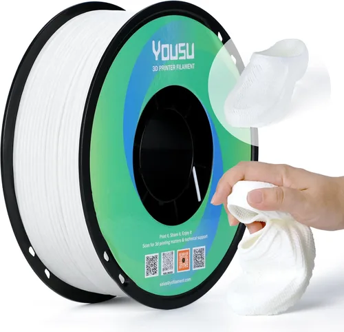 Vista 11 de YOUSU Filamento TPU 85A de 0.07 in, 2.2 lbs, filamento flexible para A1-negro mate 85a