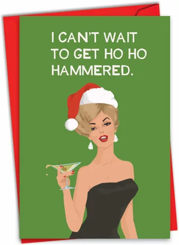 Vista 9 de NobleWorks - Divertida tarjeta navideña para adultos para mujeres - Tarjeta de felicitación festiva con humor directo, tarjeta de felicitación
