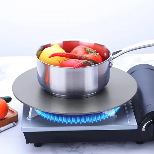 Vista 3 de Difusor de calor para estufa de gas, accesorios de utensilios de cocina, difusor de estufa para protección de ollas, bandeja redonda