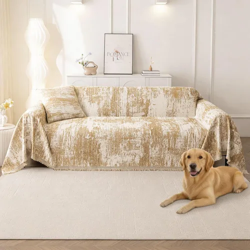 Vista 19 de hyha Funda para Sofá para Perros, Fundas de Sofá Bohemias para Sofá de 3 Cojines Lavable, Funda Deslizable de Chenilla para Sofá para Mascotas