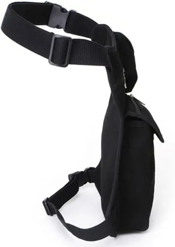 Vista 5 de Riñonera de lona, riñonera multiusos para carreras, táctica, de pierna caída, para motocicleta, ciclismo al aire libre, bolsa de muslo, Negro