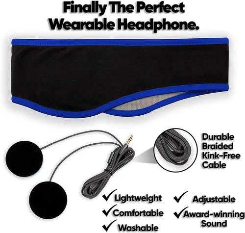 Vista 2 de CozyPhones auriculares para dormir y bolsa de viaje, forro de malla Lycra Cool y altavoces ultra delgados. Perfecto para dormir, hacer deportes
