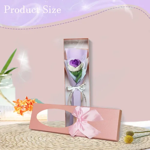 Vista 4 de Ramo de rosas de ganchillo hecho a mano, flores tejidas a mano, decoración del hogar, regalos de cumpleaños para mujeres, esposa, niña, novia, día