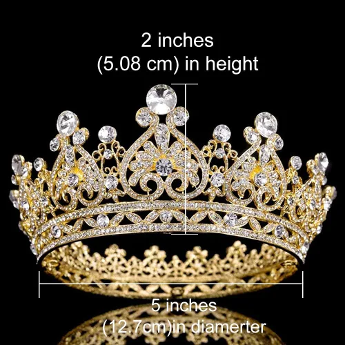 Vista 6 de COCIDE Corona para mujer, coronas y tiaras de cristal para niñas, diadema redonda completa de boda, accesorios para el cabello, para cumpleaños