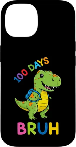 Vista 4 de Bruh 100 Days of School Dinosaur Kids Girls Boys Case for iPhone 17