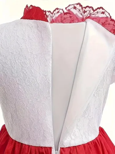 Vista 5 de LZOMOGYSD Vestido de princesa melocotón para niñas, disfraz de princesa melocotón, vestido de fiesta de Halloween