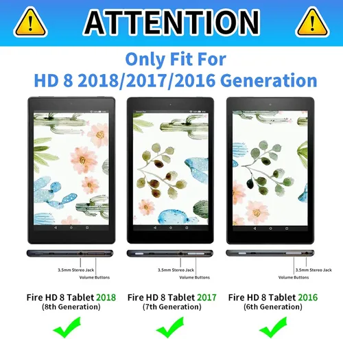Vista 110 de Funda para tablet Kindle Fire 7 2019/2017 lanzamiento 9ª/7ª generación 7 pulgadas, ligera, protectora de piel sintética, cubierta inteligente