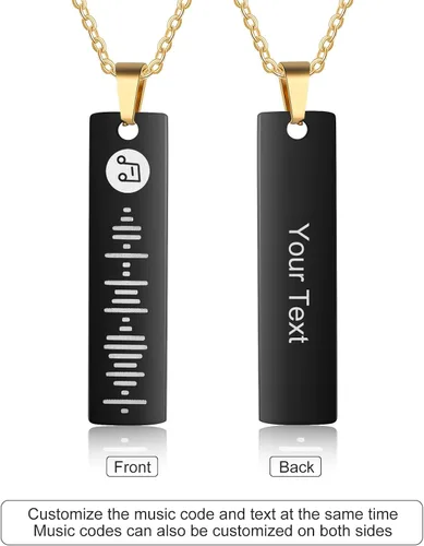 Vista 3 de ALBERTBAND Regalos de Navidad, collar de Spotify personalizado con música personalizada para mujer, collar de código de Spotify personalizado