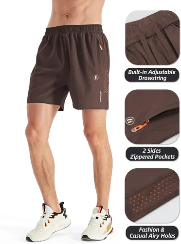 Vista 3 de Pantalones cortos deportivos para hombre, pantalones cortos de entrenamiento para correr, tenis, gimnasio, 5, 7, 9 pulgadas, cómodos, ligeros, 3