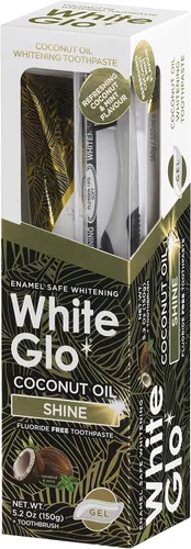 Vista 8 de White Glo Pasta de dientes blanqueadora de aceite de coco, refrescante sabor a coco y menta, cuidado bucal holístico sin flúor, aceite de coco