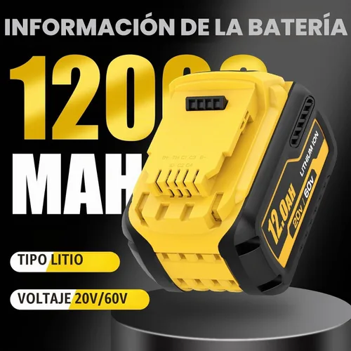 Vista 2 de 2 Packs 12000mAh Replacement for Dewalt 20V/60V Flexvolt Max Battery DCB612