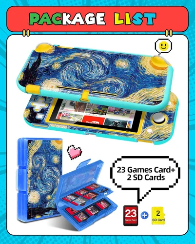 Vista 39 de Gurgitat 2 in 1 for Nintendo Switch Lite Case Protector - 24 Game Card Holder Case & Switch Lite Protective Cover Cute Funny Cartoon Hard Shell for