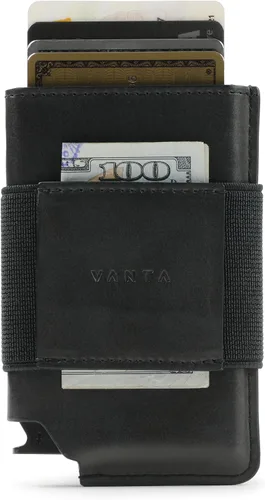 Vista 2 de VANTA Aries - Cartera delgada con banda de dinero grande - Capacidad para hasta 6 tarjetas