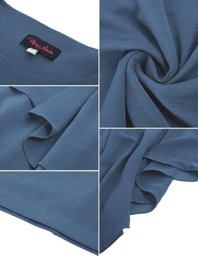 Vista 4 de Hanna Nikole - Vestido ajustado sin mangas, con capa superpuesta, de gasa, para mujer