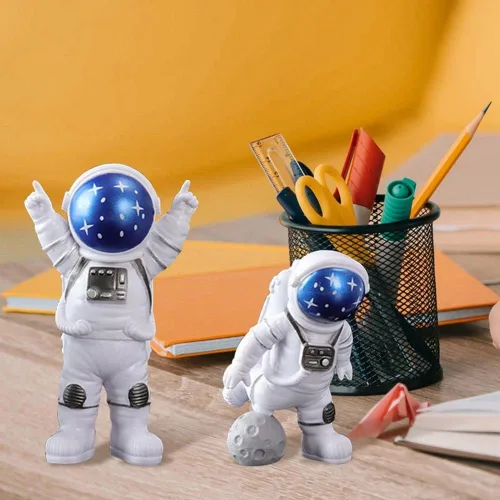 Vista 4 de Figura de astronauta de resina, estatua, escultura de astronauta, escultura de astronauta, juguetes educativos, adornos de astronauta