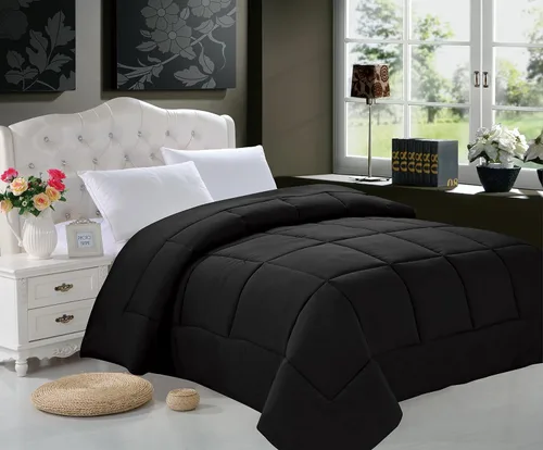 Vista 3 de Elegant Comfort - Funda de edredón para cama individual, tamaño XL, color negro