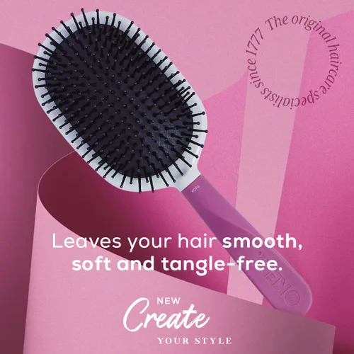 Vista 7 de Kent KCR5 "Create" - Cepillo acolchado grande para alisar y alisar todo tipo de cabello, cepillo desenredante con mango ergonómico morado y cerdas