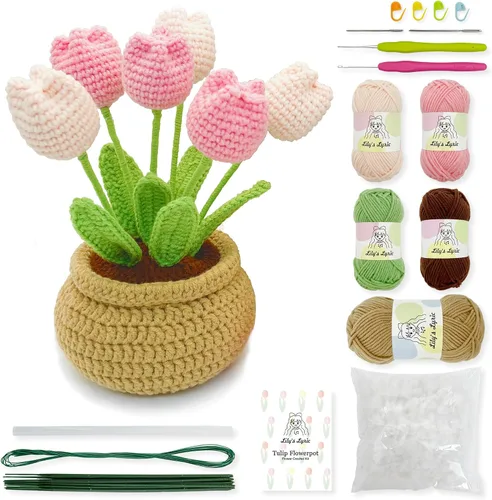 Vista 10 de Lily's Lyric Kit de ganchillo y manualidades Cactus Love Tutorial en video paso a paso para adultos adolescentes Idea de regalo