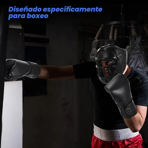 Vista 6 de Arrowbash Juego de 2 protectores de cabeza y guantes de boxeo para adultos, guantes de boxeo de 10 oz, protector de cara completa