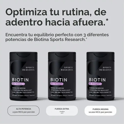 Vista 7 de Biotina de 0.00035 oz con aceite de coco, no transgénicos y sin gluten, 120 minicápsulas blandas vegetarianas