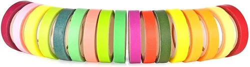 Vista 3 de Juego de 40 rollos de cinta washi, cinta adhesiva decorativa arcoíris para manualidades, diarios de viñetas, planificadores