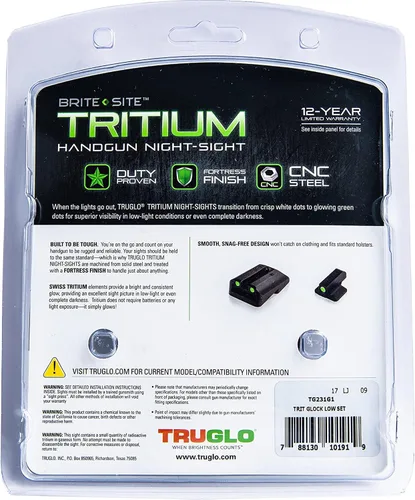 Vista 7 de TRUGLO Mira de pistola de tritio Miras nocturnas delanteras y traseras de alta visibilidad con puntos blancos de luz diurna y puntos de tritio