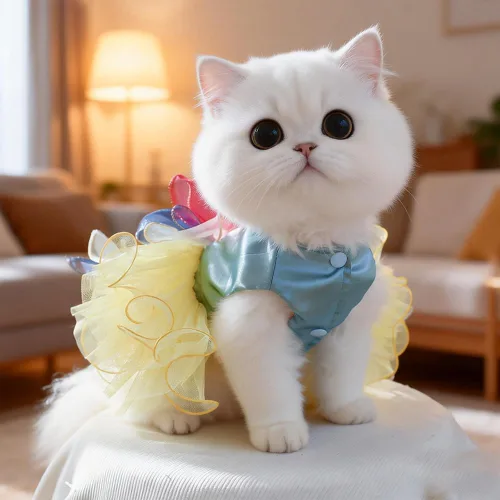 Vista 84 de ANIAC Daisy Vestidos para Perros Pequeños Hembra con Anillo para Correa, Nudo de Lazo Vestido de Boda para Cachorra, Traje de Gato de San Valentín