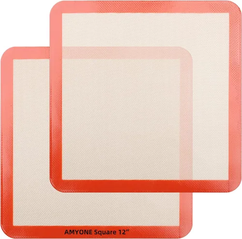 Vista 13 de AMYONE Alfombrilla para hornear de silicona de un cuarto, 2 piezas de alfombrillas para hornear de silicona antiadherente, hoja para galletas