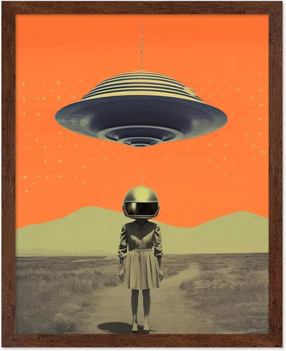 Vista 20 de Poster Master Póster OVNI – Impresión de mujer enmascarada – Arte extraterrestre – Arte surrealista – Arte de ciencia ficción – Regalo para hombres