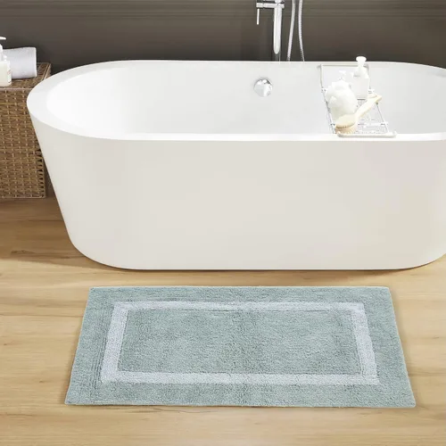 Vista 24 de Better Trends - Alfombra de baño 100% algodón reversible, altamente absorbente y lavable a máquina, suave, tapete de ducha para piso de baño