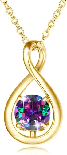 Vista 30 de FANCIME Dainty Infinity Birthstone Necklaces Sterling Silver Pendant abr-04
