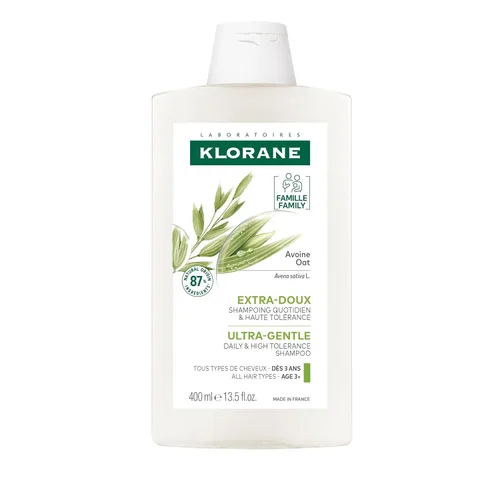 Vista 2 de Klorane Champú ultra suave con leche de avena, adecuado para toda la familia, sin SLS ni parabenos