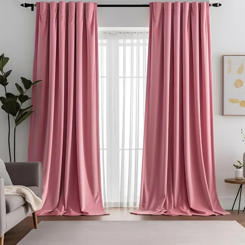Vista 30 de Cortinas opacas de terciopelo negro para sala de estar, 52 pulgadas de ancho x 63 pulgadas de largo, cortinas opacas de lujo para dormitorio