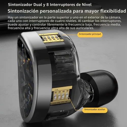 Vista 6 de KZ AS24 12BA Monitores intrauditivos con controladores híbridos HiFi, audífonos con cable, IEM con sonido ajustable, diseño ergonómico de espuma