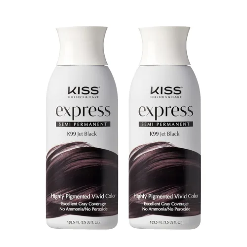 Vista 24 de Kiss Express Color de cabello semipermanente – Tinte vívido y altamente pigmentado para cabello vibrante, fórmula suave, cobertura de canas, pH