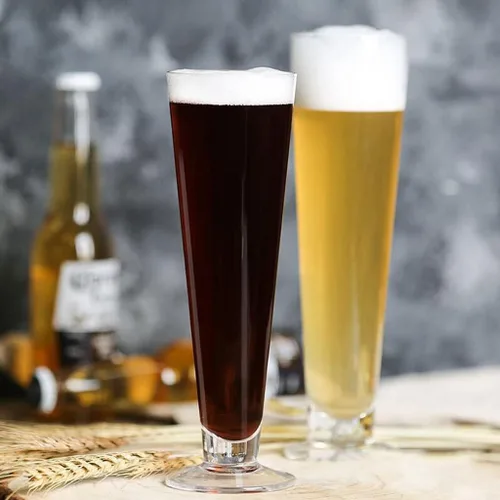 Vista 2 de NOBRIM Vasos cilíndricos de cristal para beber cerveza, festival, champán, flauta, restaurante, taza de cerveza de gran capacidad, 12.8 fl oz