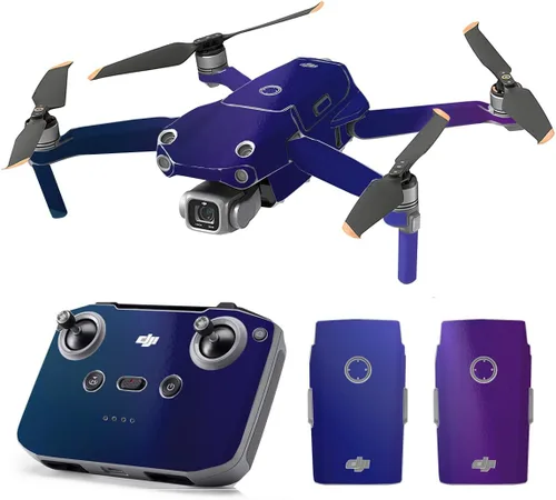 Vista 18 de SopiGuard Skin for DJI Mavic Air 2s Juego completo de calcomanías de vinilo de precisión + controlador + 3 fundas de batería (3M negro carbón)