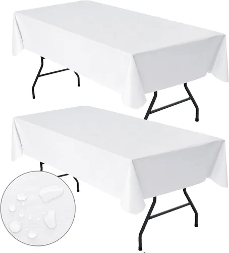 Vista 13 de Nasitos Paquete de 2 Manteles de Vinilo Cuadrado 54x54 Pulgadas - Beige, Manteles de Mesa de Cartón Impermeables y Resistente al Aceite, Manteles