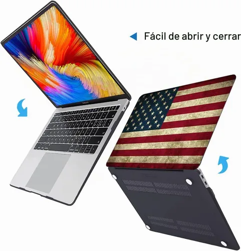 Vista 7 de Funda compatible con MacBook Air de 13 pulgadas 2022, 2021-2018 A2337 M1 A1932 A2179, carcasa de plástico duro duradero, cubierta de teclado