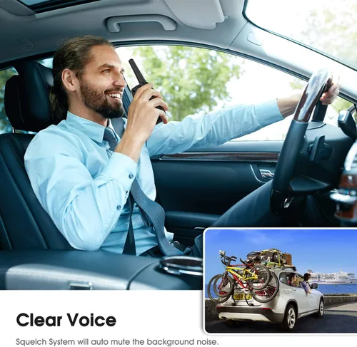 Vista 2 de Walkie Talkies para adultos, Topsung M880 FRS Radio bidireccional de largo alcance con clip para cinturón VOX/Talky de mano con 22 canales 3 millas