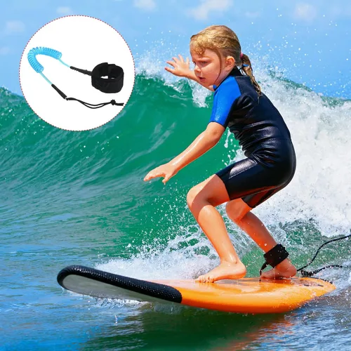 Vista 6 de PATIKIL Correa para tabla de surf, correa en espiral con cuerda de muñeca para tabla de remo