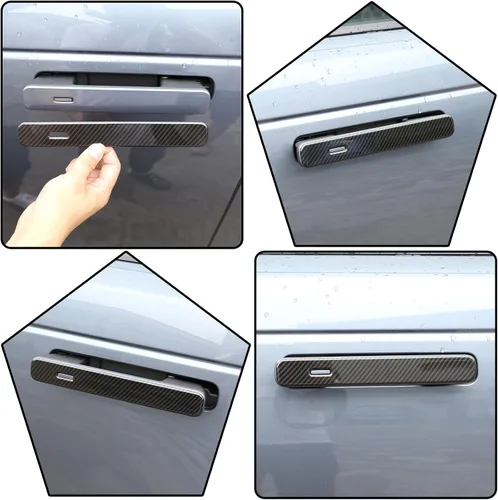 Vista 4 de 4 unids fibra de carbono ABS cromo para Land Rover Range Rover VELAR 2017 2018 coche exterior puerta manija accesorios