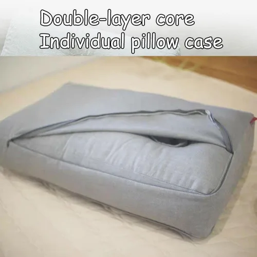 Vista 4 de Almohadas dobles para las orejas con agujeros para dolor de oído, almohada perforadora para dormir de lado, relleno de altura ajustable para dolor