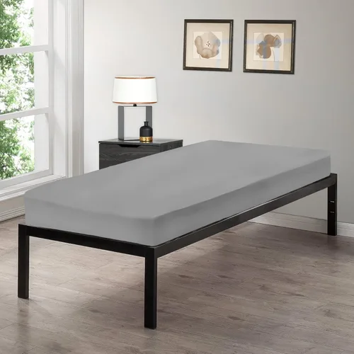 Vista 6 de Gilbins Sábana bajera ajustable de 30 x 75 pulgadas, hecha de algodón, perfecta para literas de campamento, caravanas, camas de invitados Blanco
