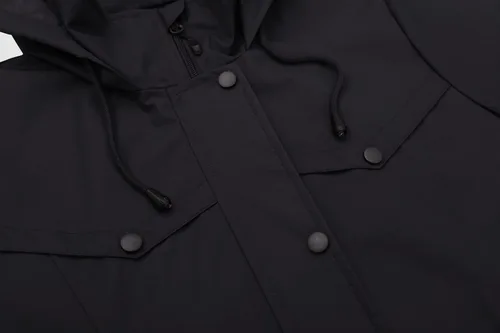 Vista 4 de BenBoy Chaqueta impermeable ligera para mujer, abrigo largo con capucha para exteriores, rompevientos