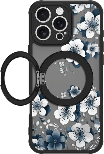 Vista 15 de Funda magnética para iPhone 17 Pro [compatible con MagSafe], bonita funda de moda con estampado de leopardo negro, translúcida, mate, parte trasera