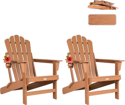Vista 19 de Silla Adirondack plegable de gran tamaño, silla para hogueras de HDPE Negro